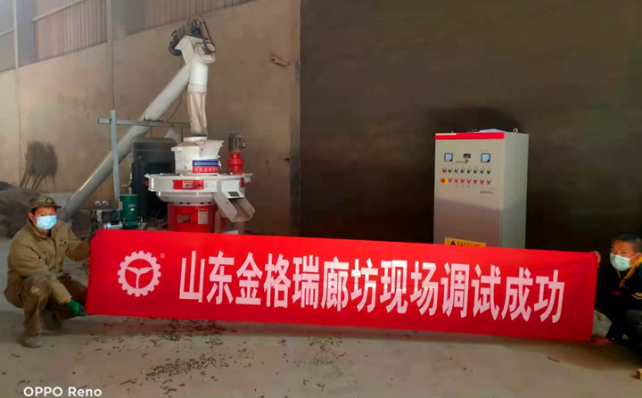 時產(chǎn)1.2-1.5噸廊坊木屑顆粒機調試成功.jpg